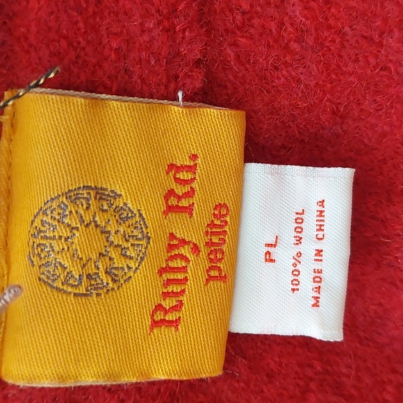 "Ruby Rd." SIZE PL, 100% red wool jacket - Picture 6 of 7